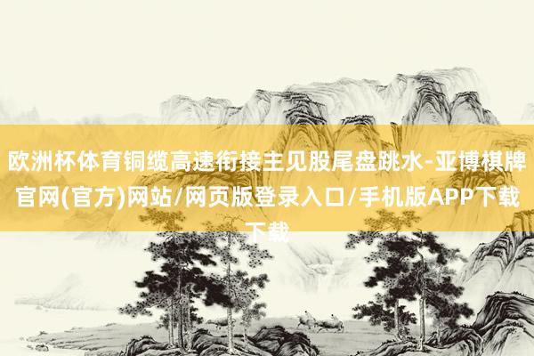 欧洲杯体育铜缆高速衔接主见股尾盘跳水-亚博棋牌官网(官方)网站/网页版登录入口/手机版APP下载