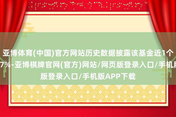 亚博体育(中国)官方网站历史数据披露该基金近1个月下落1.37%-亚博棋牌官网(官方)网站/网页版登录入口/手机版APP下载