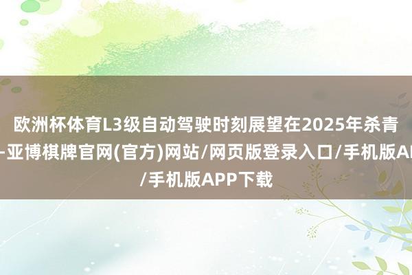 欧洲杯体育L3级自动驾驶时刻展望在2025年杀青商用化-亚博棋牌官网(官方)网站/网页版登录入口/手机版APP下载