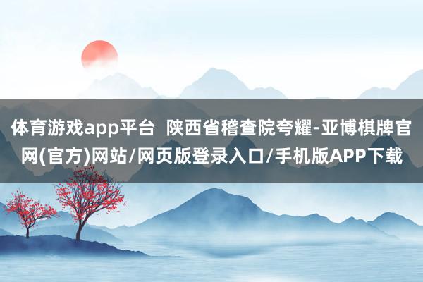 体育游戏app平台  陕西省稽查院夸耀-亚博棋牌官网(官方)网站/网页版登录入口/手机版APP下载