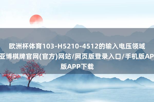 欧洲杯体育103-H5210-4512的输入电压领域平方-亚博棋牌官网(官方)网站/网页版登录入口/手机版APP下载