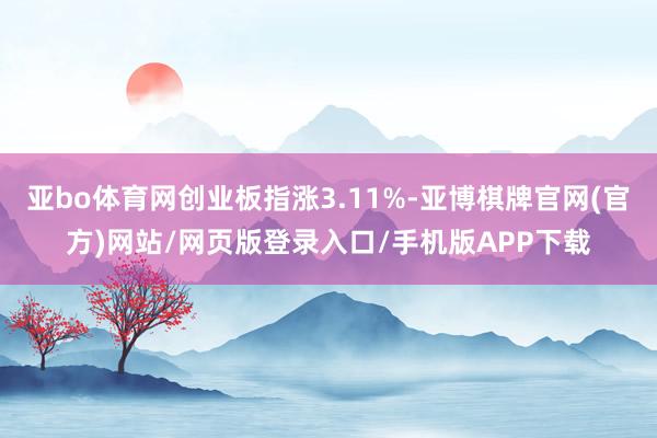 亚bo体育网创业板指涨3.11%-亚博棋牌官网(官方)网站/网页版登录入口/手机版APP下载