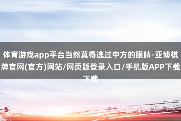 体育游戏app平台当然莫得逃过中方的眼睛-亚博棋牌官网(官方)网站/网页版登录入口/手机版APP下载