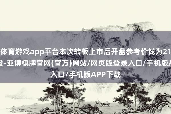 体育游戏app平台本次转板上市后开盘参考价钱为21.88元/股-亚博棋牌官网(官方)网站/网页版登录入口/手机版APP下载